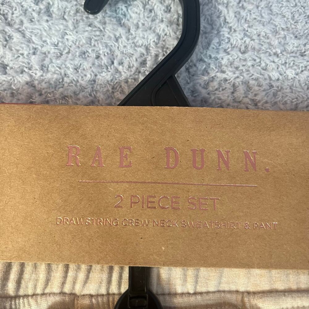 Rae Dunn 2 piece pajama set “but first, coffee” crew neck and pants size XS/TP - Picture 5 of 10